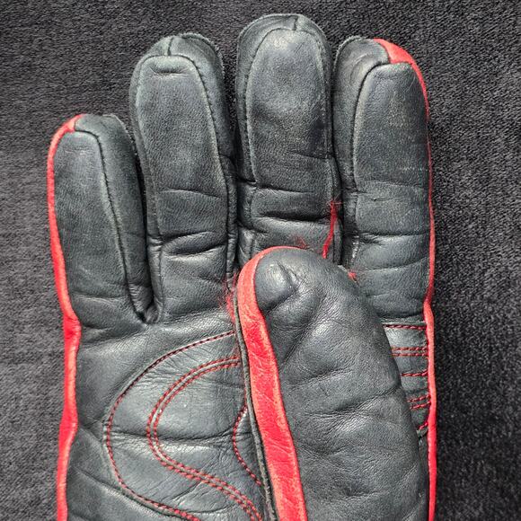 Vintage ARIS Red & Black SOFTAN Winter Weather Snow Ski Gloves Men's Small - Picture 5 of 16